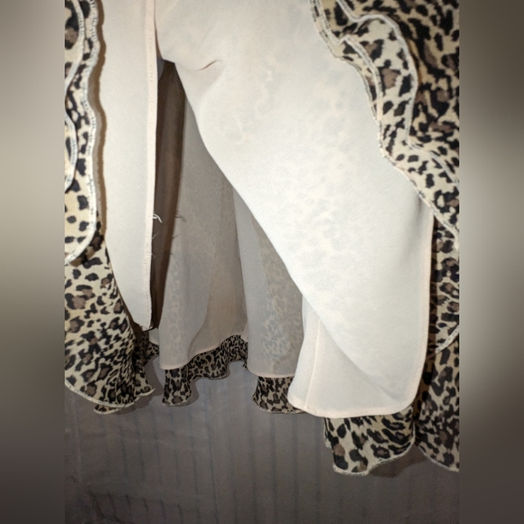 DANA BUCHMAN Skirt 100% Silk Leopard Print Skirt size 4 - Picture 7 of 17